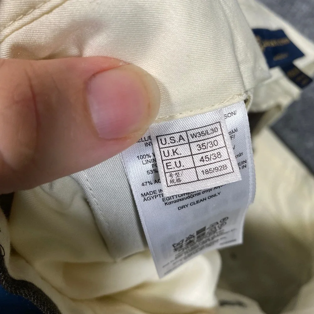 Brooks Brothers Madison Fit Brown Wool‎ Dress Pants Mens 35x30 Straight Leg